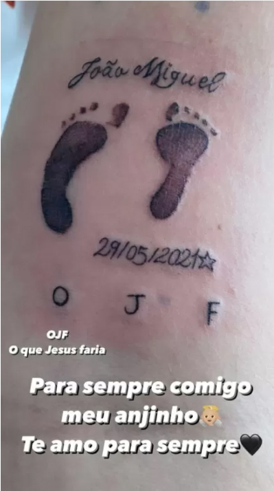 Irmã de Whindersson Nunes faz tatuagem em homenagem ao sobrinho - Crédito: Reprodução / Instagram