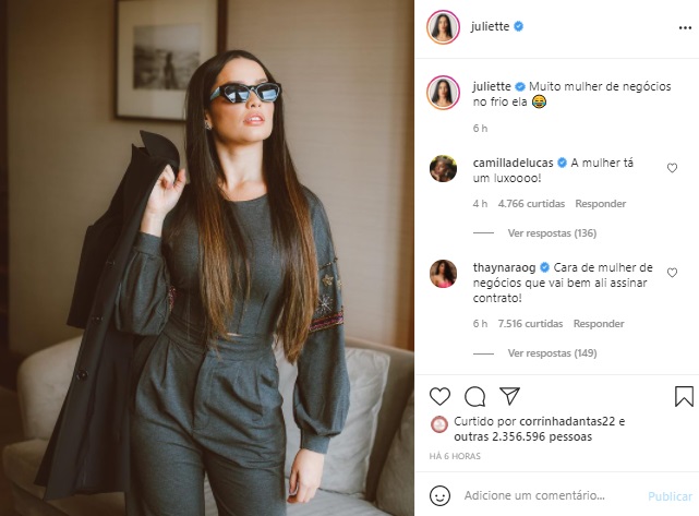 Juliette esbanja beleza ao usar look poderoso 