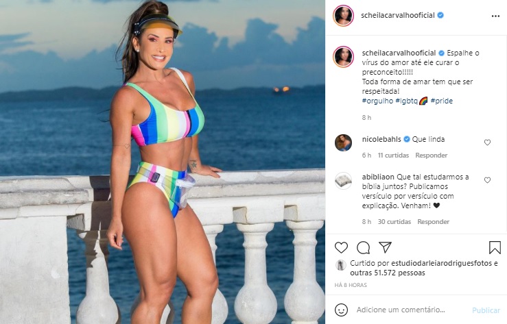 Scheila Carvalho arrasa ao usar biquíni hot pants 