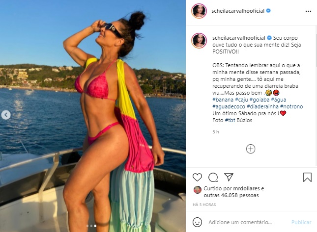 De biquíni, Scheila Carvalho exibe corpão em nova foto