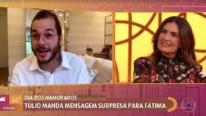 Túlio Gadelha e Fátima Bernardes no programa 'Encontro' - Crédito: Reprodução / Globo