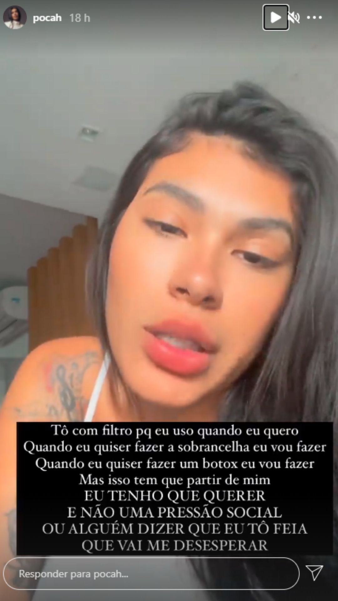 Ex-BBB rebate comentário de seguidor sobre ‘estética perfeita’. Foto: Reprodução/Instagram