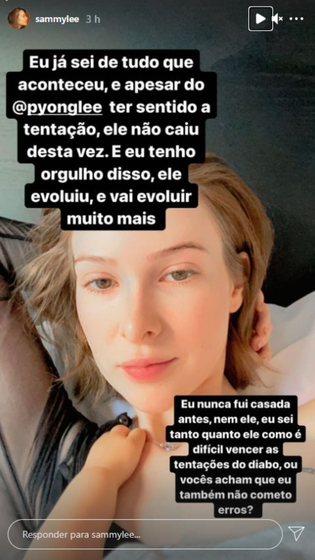 Esposa de Pyong se pronuncia sobre boatos de traição. Foto: Reprodução/Instagram