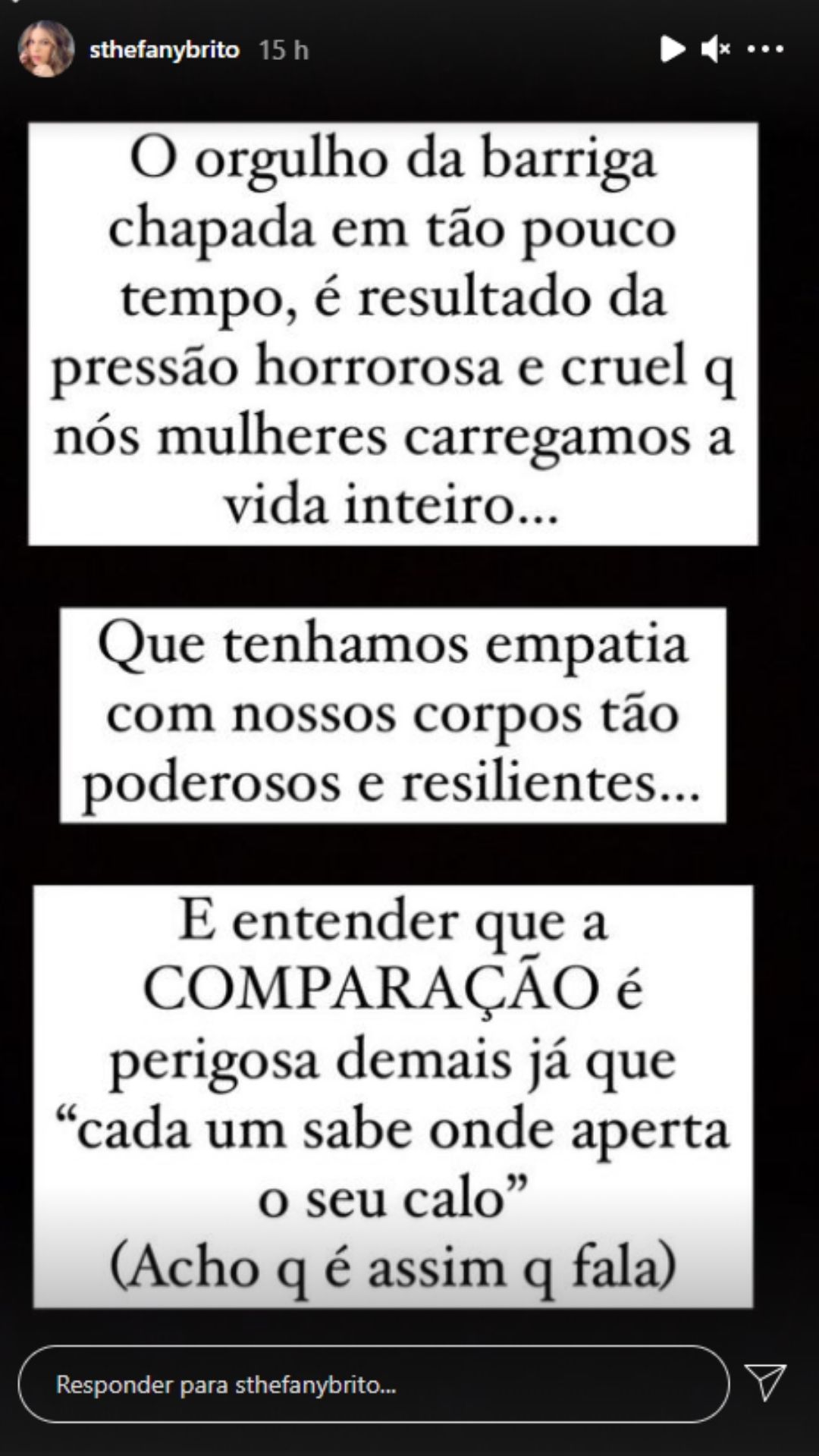 A mamãe do Enrico criticou comparações com o corpo. Foto: Reprodução/Instagram