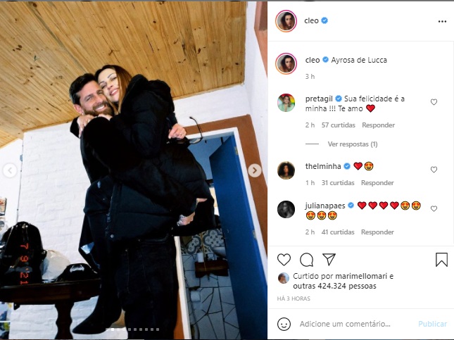 Cleo mostra fotos inéditas do seu casamento com Leandro D’Lucca. Reprodução/ instagram