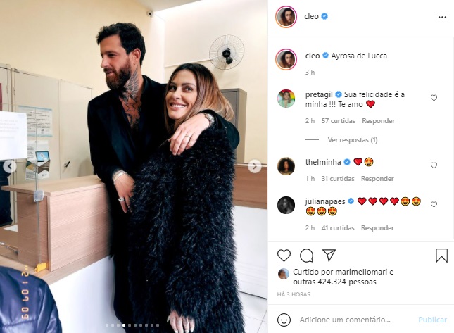 Cleo mostra fotos inéditas do seu casamento com Leandro D’Lucca