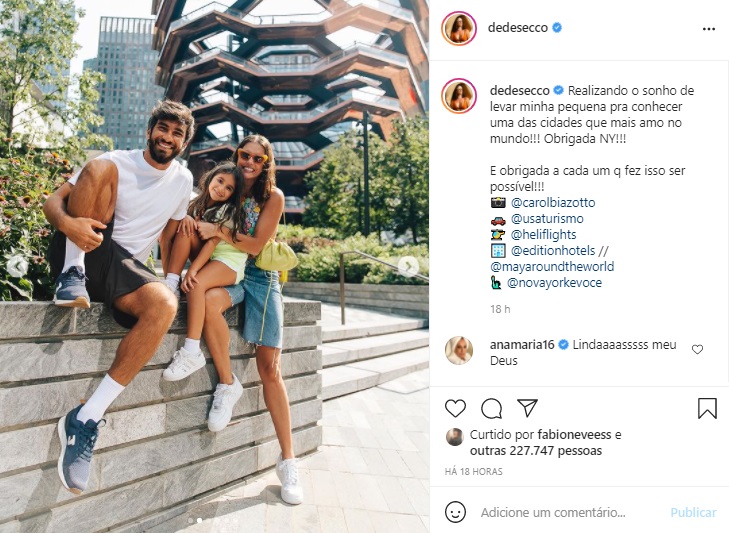 Deborah Secco mostra fotos de viagem com a família