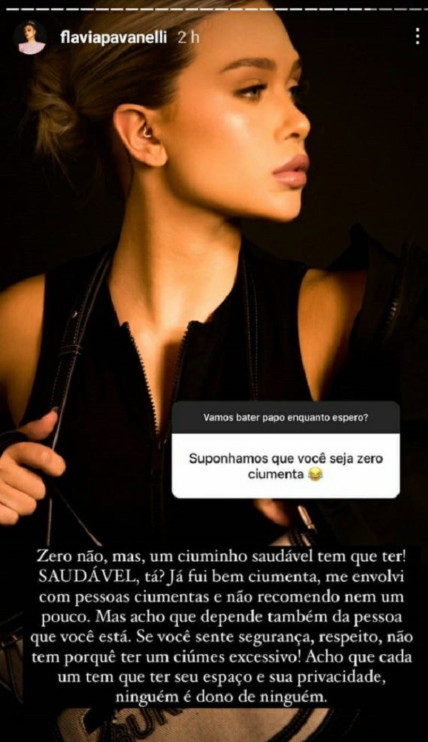 Flavia falando sobre ciúmes - Crédito: Reprodução/ Instagram
