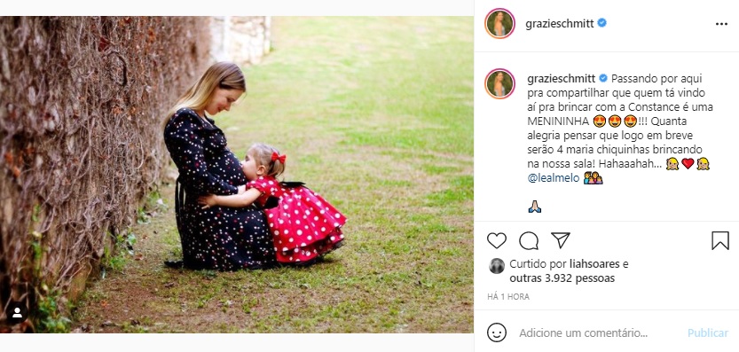 Graziella Schmitt revela o sexo do segundo filho