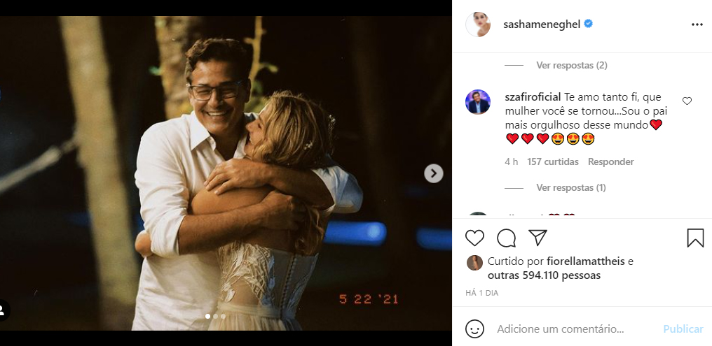 Luciano Szafir responde homenagem de Sasha - Crédito: Reprodução / Instagram