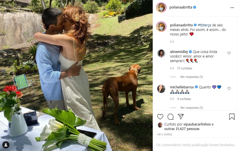 Poliana Abritta mostra foto inédita do casamento