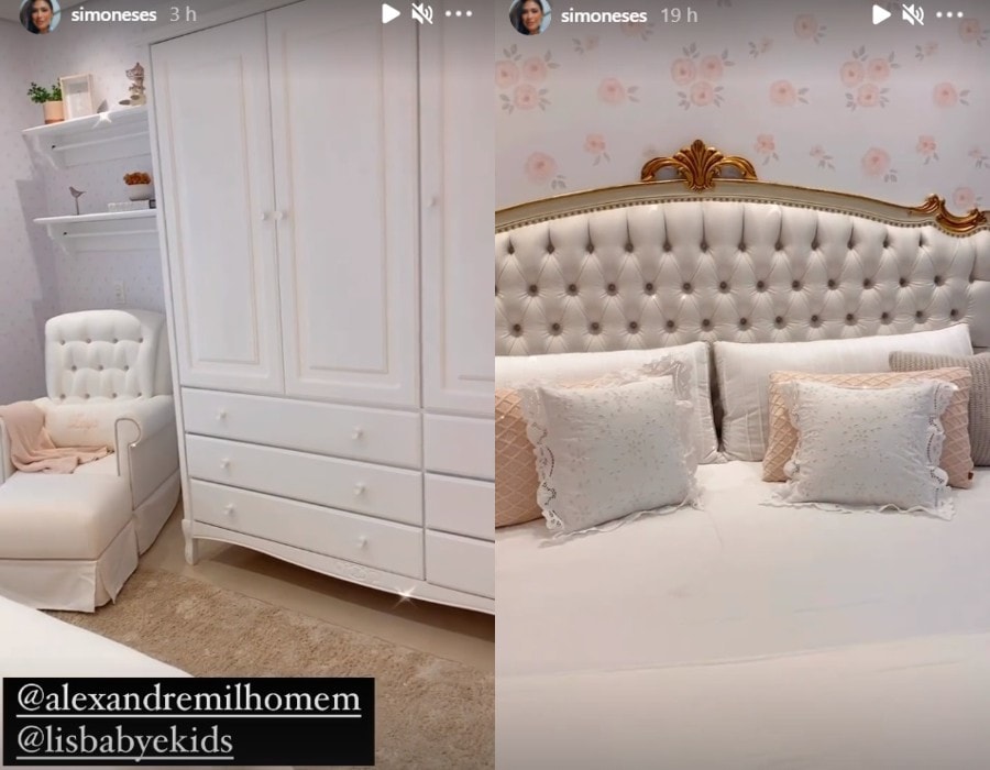 Simone mostra a decoração do quarto da filha, Zaya - Crédito: Reprodução / Instagram