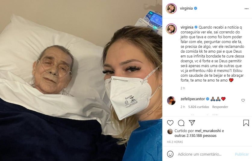 Virginia Fonseca visita pai no hospital