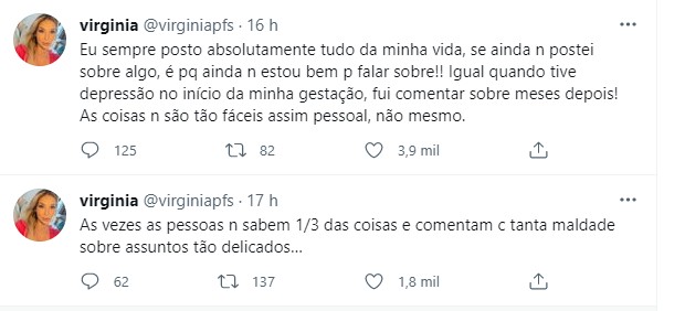 Resposta de Virginia - Crédito: Reprodução/ Twitter