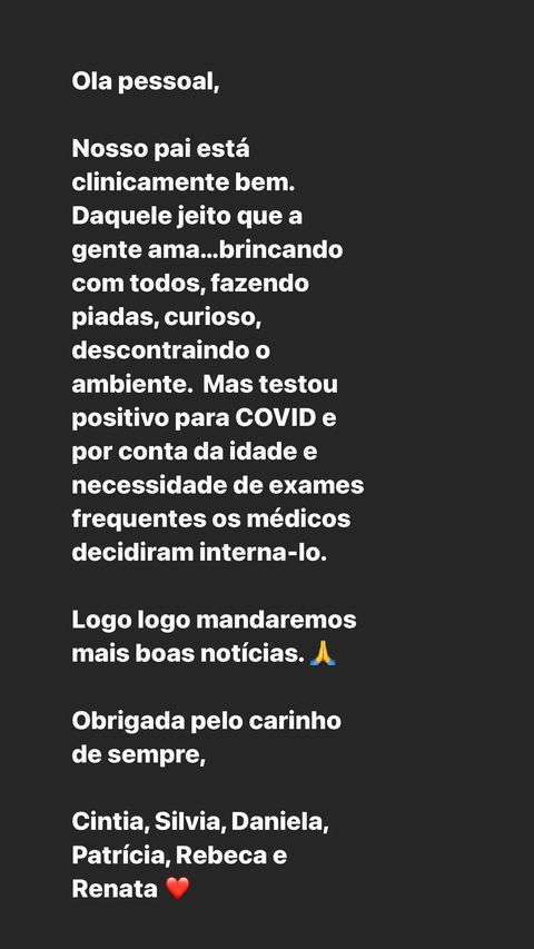 Silvio Santos é internado - Crédito: Reprodução / Instagram