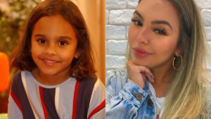 Ana Beatriz Cisneiros quando era criança e hoje em dia - Crédito: Globo e Instagram