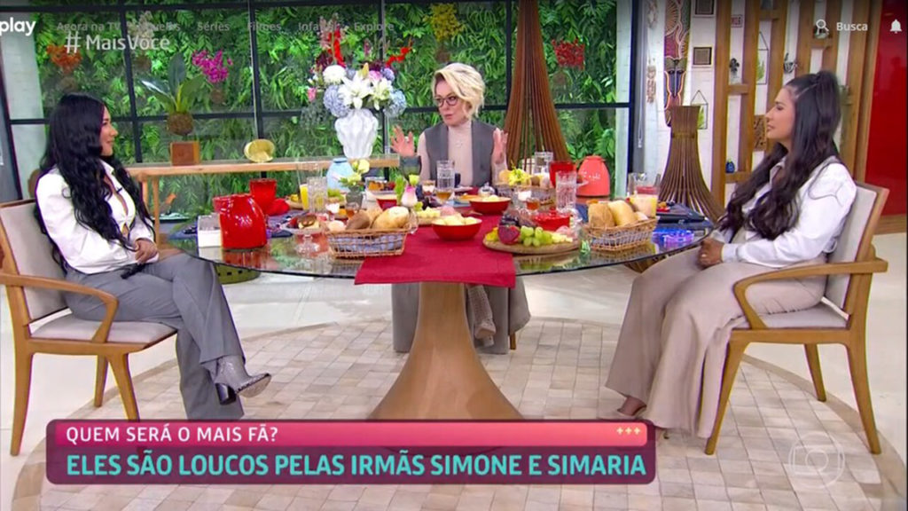 Simaria, Ana Maria Braga e Simone no programa 'Mais Você' - Crédito: Reprodução / Globo