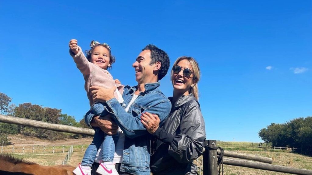 Ticiane Pinheiro com César Tralli e a filha caçula, Manuella