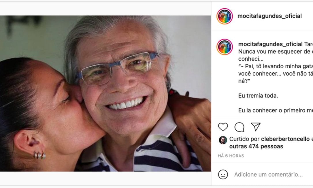 Mocita Fagundes manda recado para Tarcísio Meira - Crédito: Reprodução / Instagram