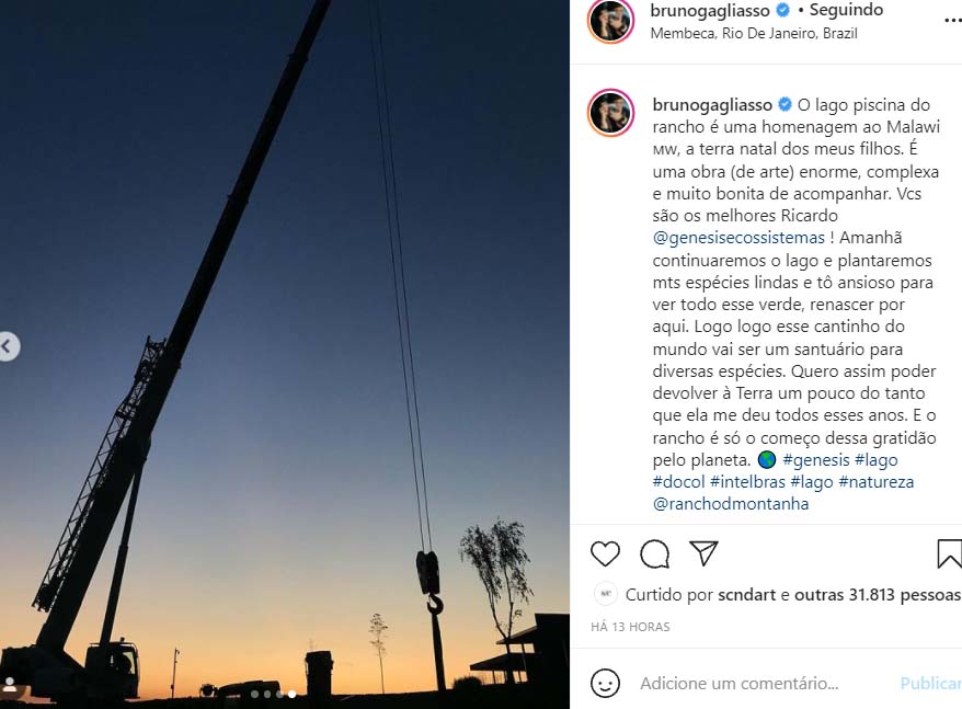 Bruno Gagliasso mostra detalhes do novo rancho da família - Crédito: Reprodução / Instagram