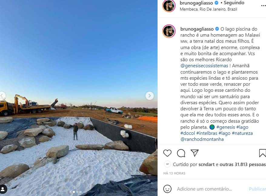 Bruno Gagliasso mostra detalhes do novo rancho da família - Crédito: Reprodução / Instagram