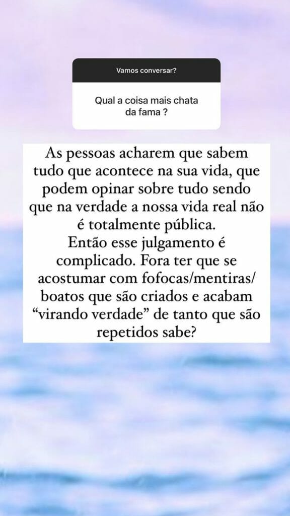 Marina Ruy Barbosa fala sobre fama