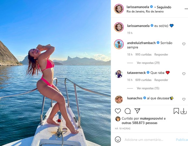 Larissa Manoela recebe comentário de André Luiz - Crédito: Reprodução / Instagram