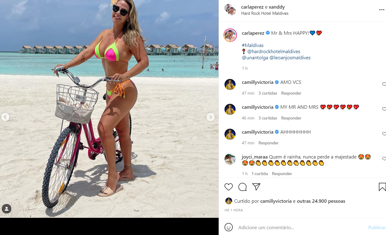 Carla Perez mostra fotos da viagem para as Ilhas Maldivas - Crédito: Reprodução / Instagram