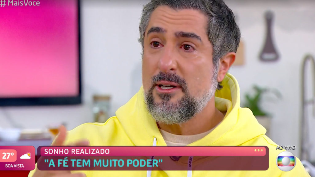 Marcos Mion fica emocionado ao participar do programa Mais Você - Crédito: Reprodução / Globo