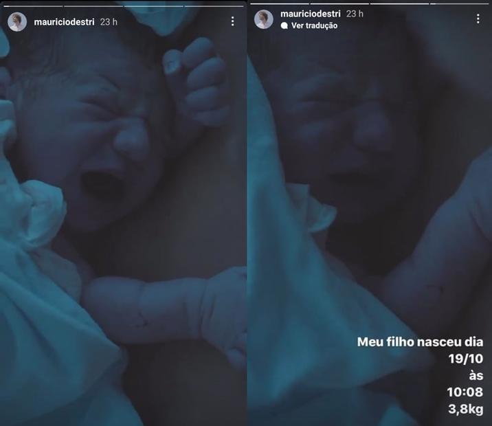 Maurício Destri anuncia o nascimento do filho - Crédito: Reprodução / Instagram
