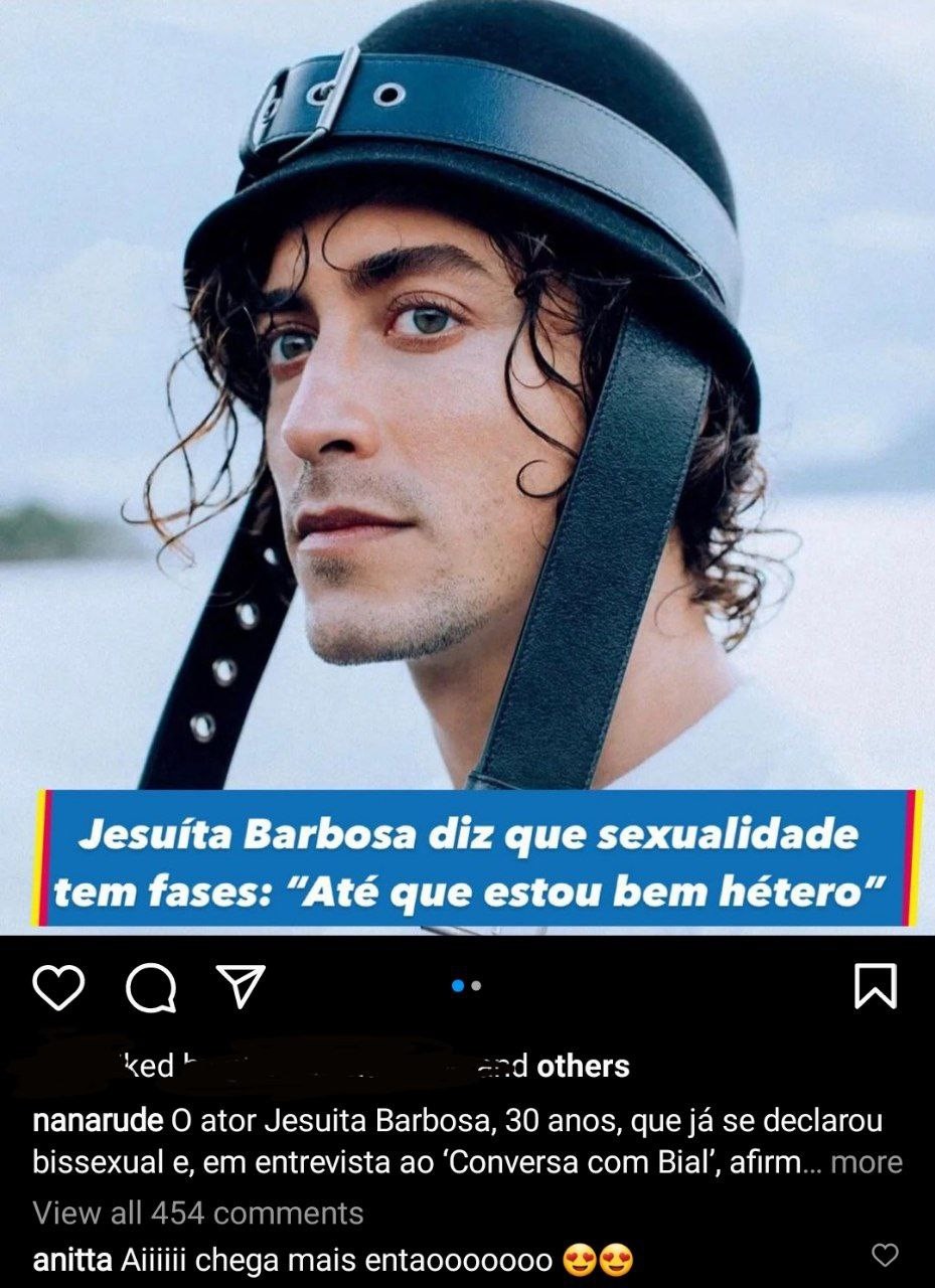 Anitta fala sobre Jesuíta Barbosa - Crédito: Reprodução / Instagram