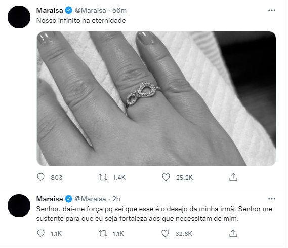 Maraísa fala do luto após a morte de Marília Mendonça - Crédito: Reprodução / Instagram
