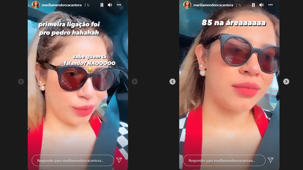 Marília Mendonça apareceu nos stories do Instagram poucas horas antes de sua morte em uma queda de avião - Crédito: Reprodução / Instagram