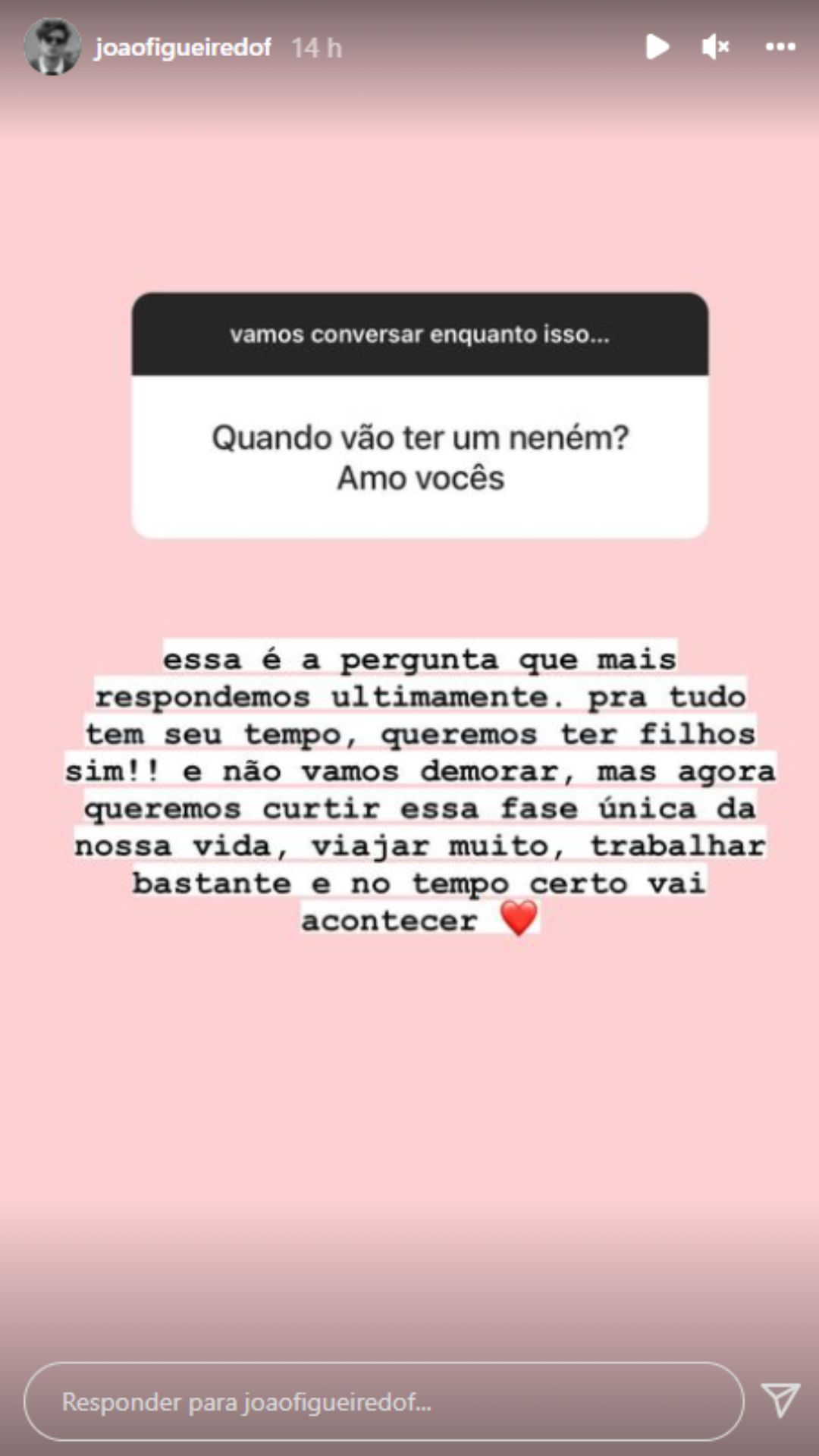 Story de João . Reprodução/Instagram