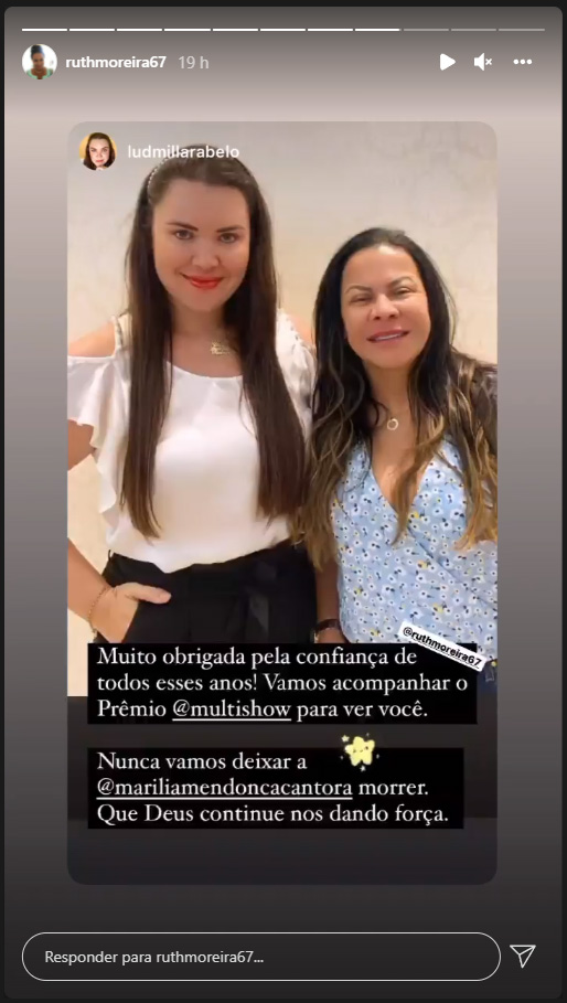 Dona Ruth, mãe da cantora Marília Mendonça - Crédito: Reprodução / Instagram