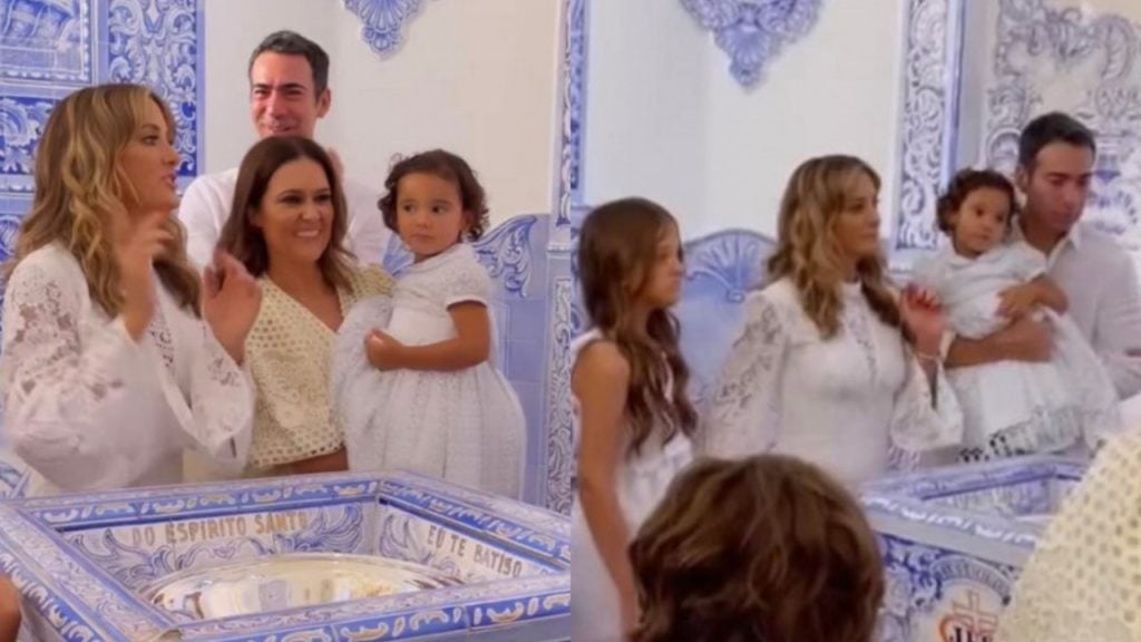 Ticiane Pinheiro e Cesar Tralli batizam a filha, Manuella