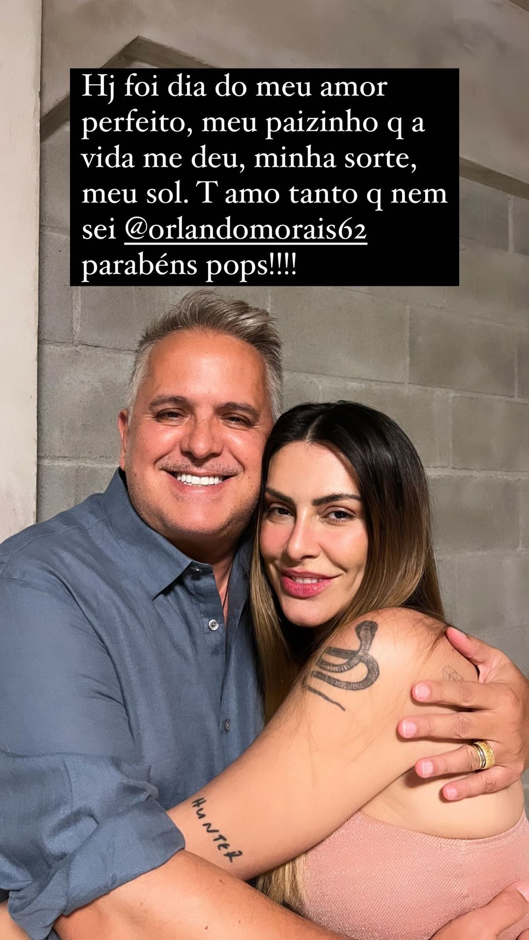 Cleo se declara ao padrasto, Orlando Morais. Reprodução/Instagram