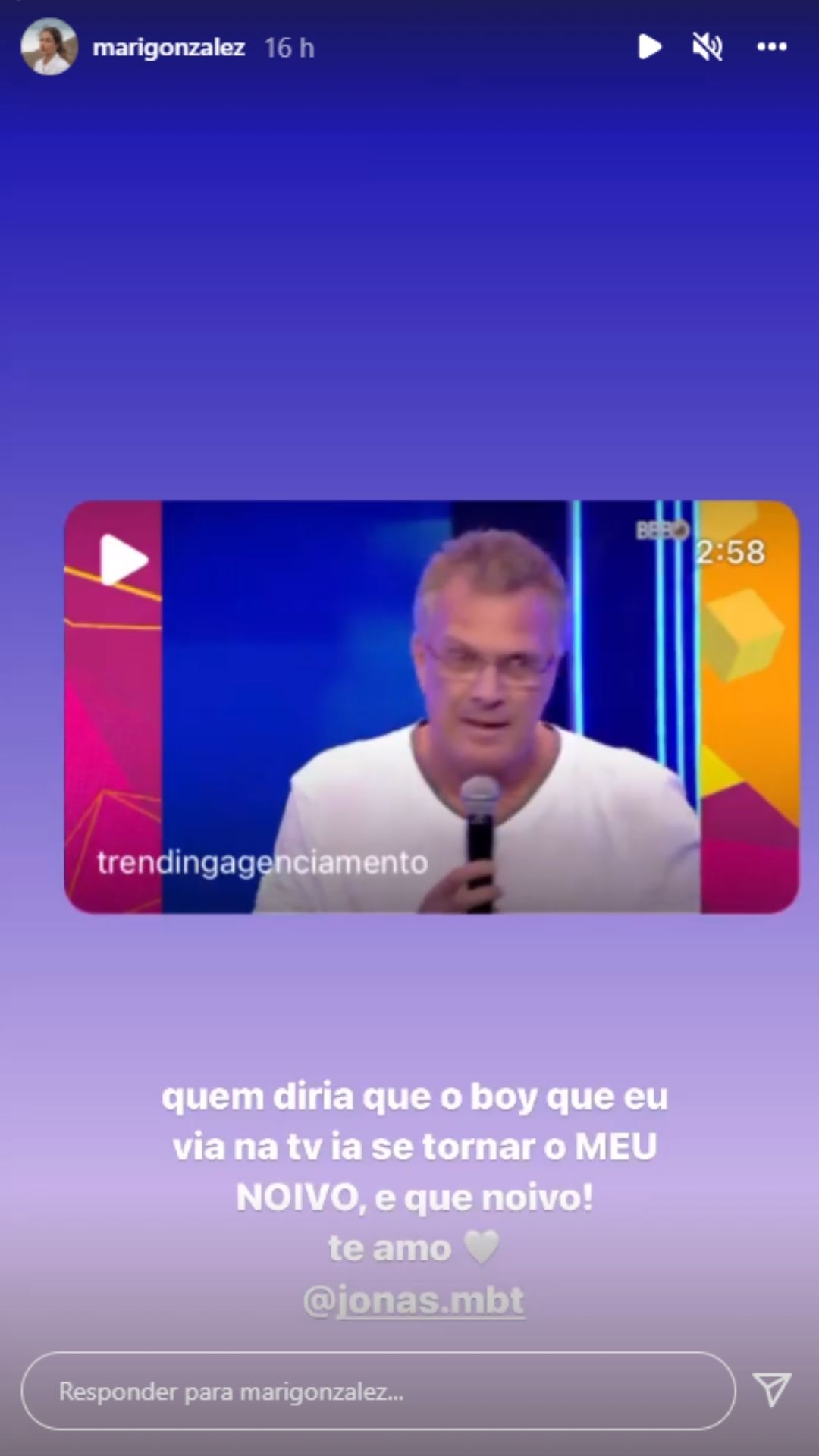 Mari Gonzalez fala sobre Jonas Sulzbach no BBB 12. Foto: Reprodução/Instagram