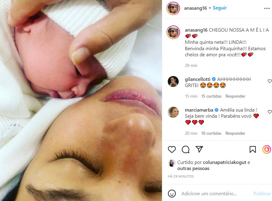 Ana Sang mostra foto de Amélia e Yanna Lavigne - Crédito: Reprodução / Instagram