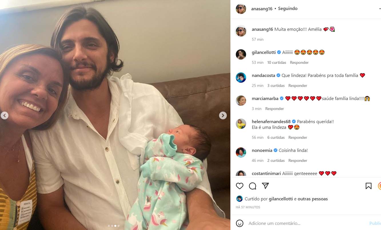 Bruno Gissoni posa com a filha recém-nascida - Crédito: Reprodução / Instagram