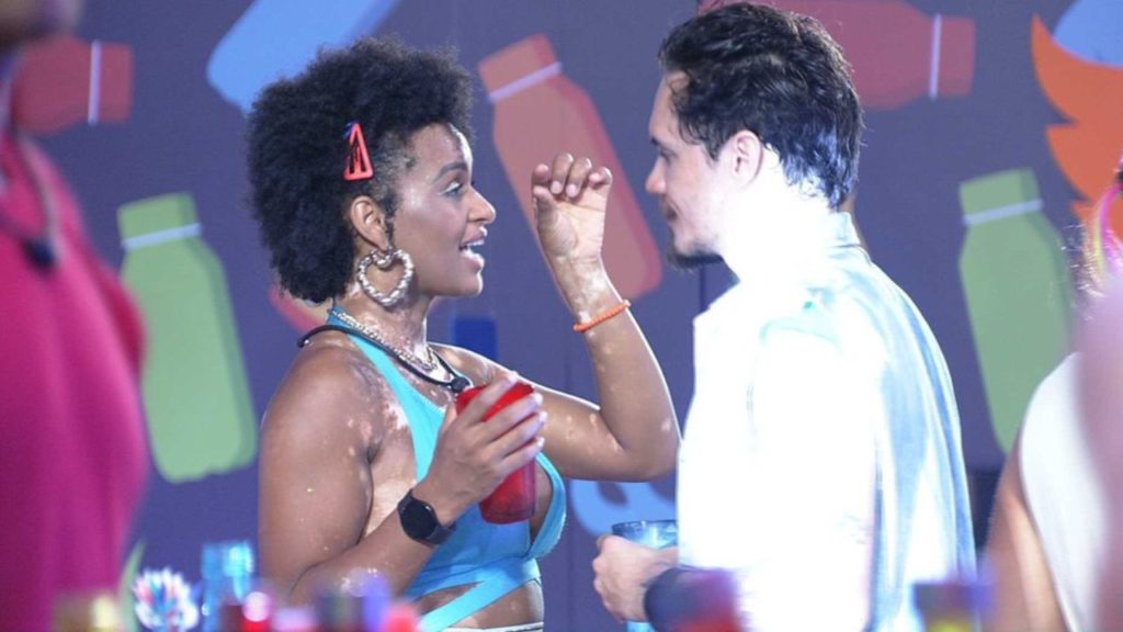 Natália e Eliezer na festa do BBB 22. Foto: Reprodução/Globo
