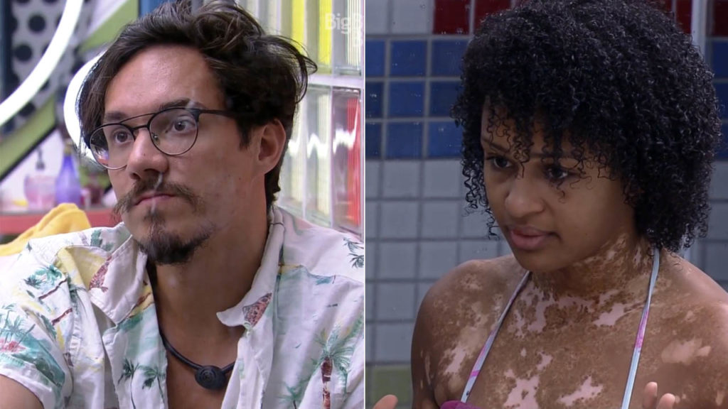 Eliezer e Natália no Big Brother Brasil - Crédito: Reprodução / Globo