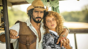 José Leôncio (Renato Góes) e Madeleine (Bruna Linzmeyer) na novela Pantanal - Crédito: Globo / João Miguel Junior