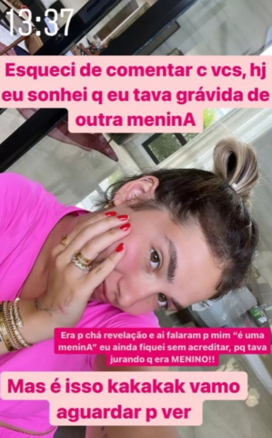 Virginia Fonseca sonha com o sexo do segundo filho