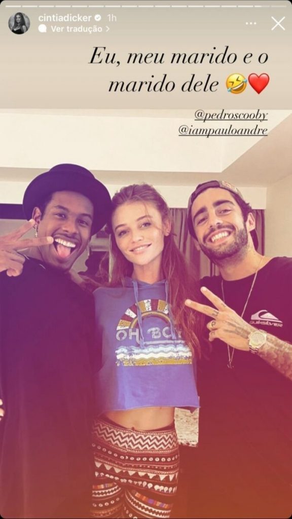 Paulo André, Cintia Dicker e Pedro Scooby - Créditos: Instagram
