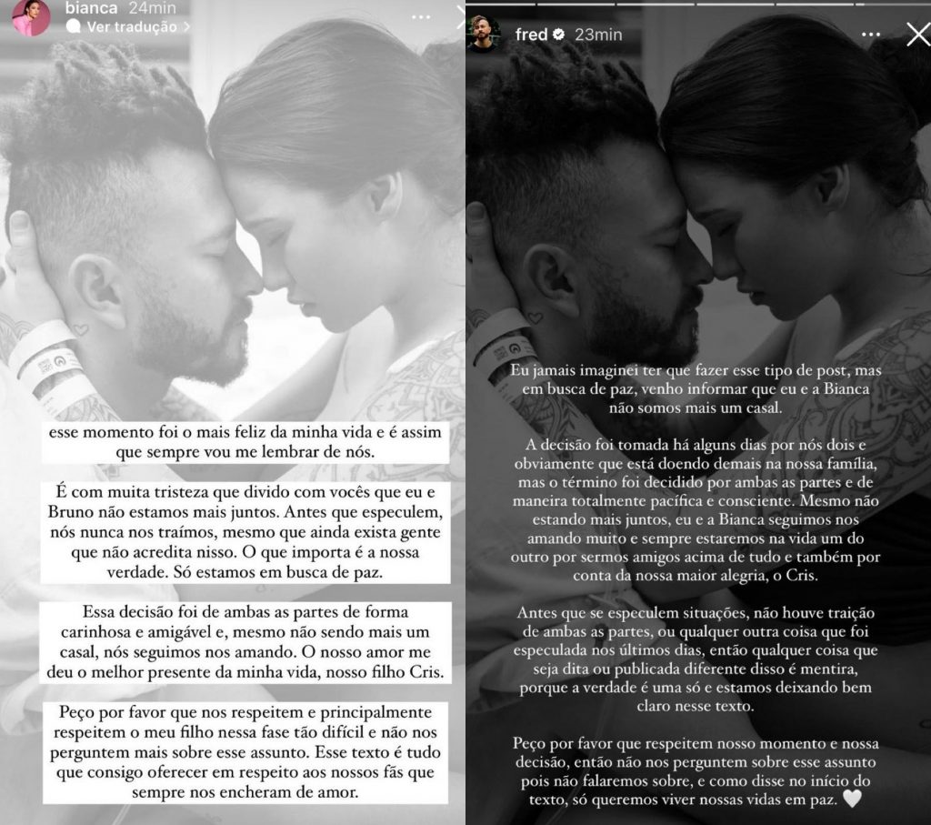 Bianca Andrade e Fred anunciam separação