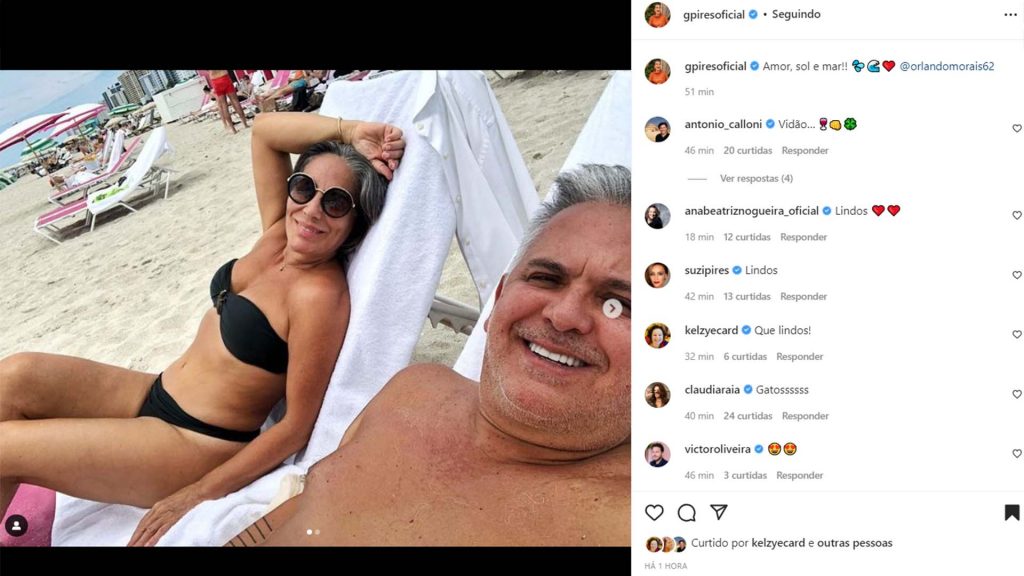 Gloria Pires curte dia na praia - Crédito: Reprodução / Instagram