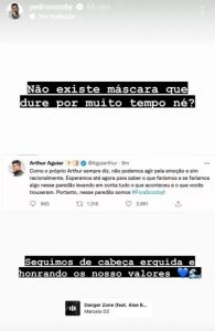 Equipe de Pedro Scooby se manifesta após posicionamento de ADMs de Arthur Aguiar - Créditos: Reprodução/ Instagram