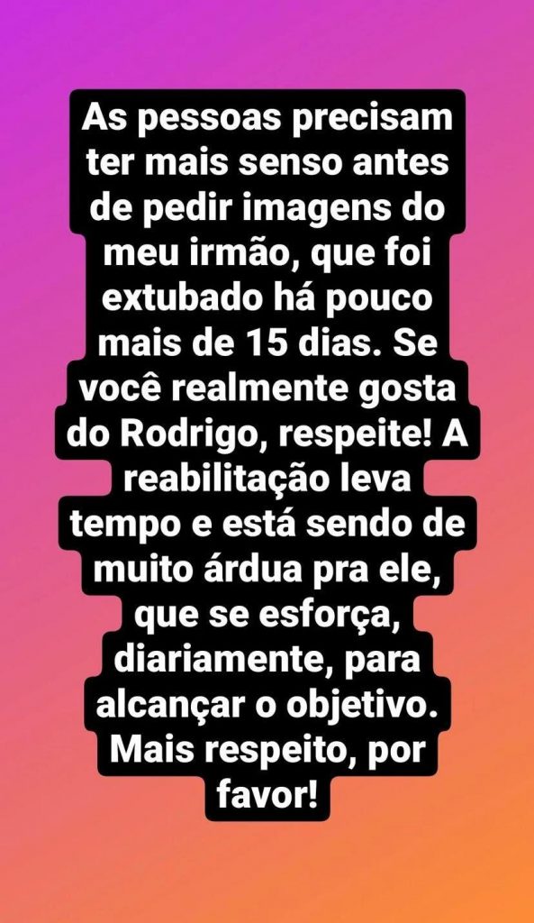 Irmão de Rodrigo Mussi se revolta com pedido de fãs do ex-BBB