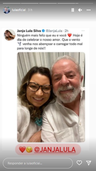 Noiva de Lula se declara horas antes do casamento dos dois